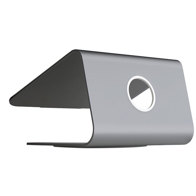 Rain Design mStand360 laptop stand in space grey with 360-degree swivel base — view 2