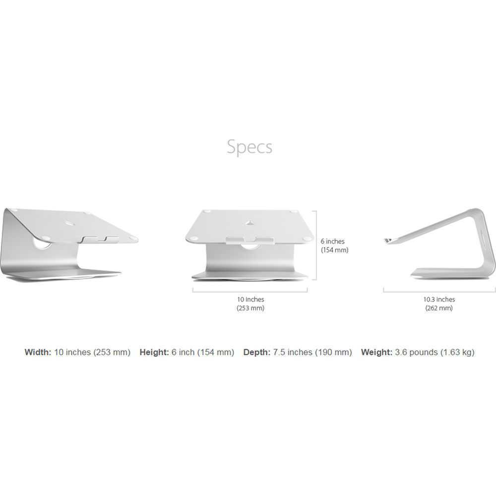 Rain Design mStand360 laptop stand in space grey with 360-degree swivel base — view 6
