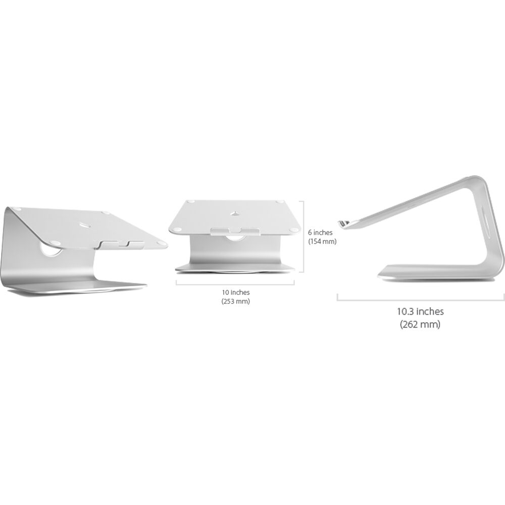 Rain Design mStand360 black aluminum laptop stand with swivel base — view 2