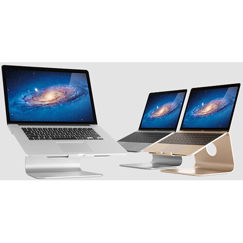 Rain Design mStand360 black aluminum laptop stand with swivel base — view 3