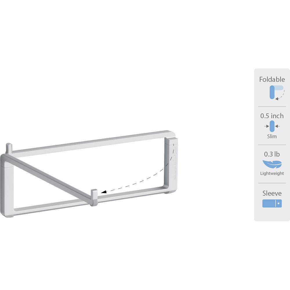 Silver Rain Design mBar Pro foldable laptop stand raising screen by 3 inches — view 4