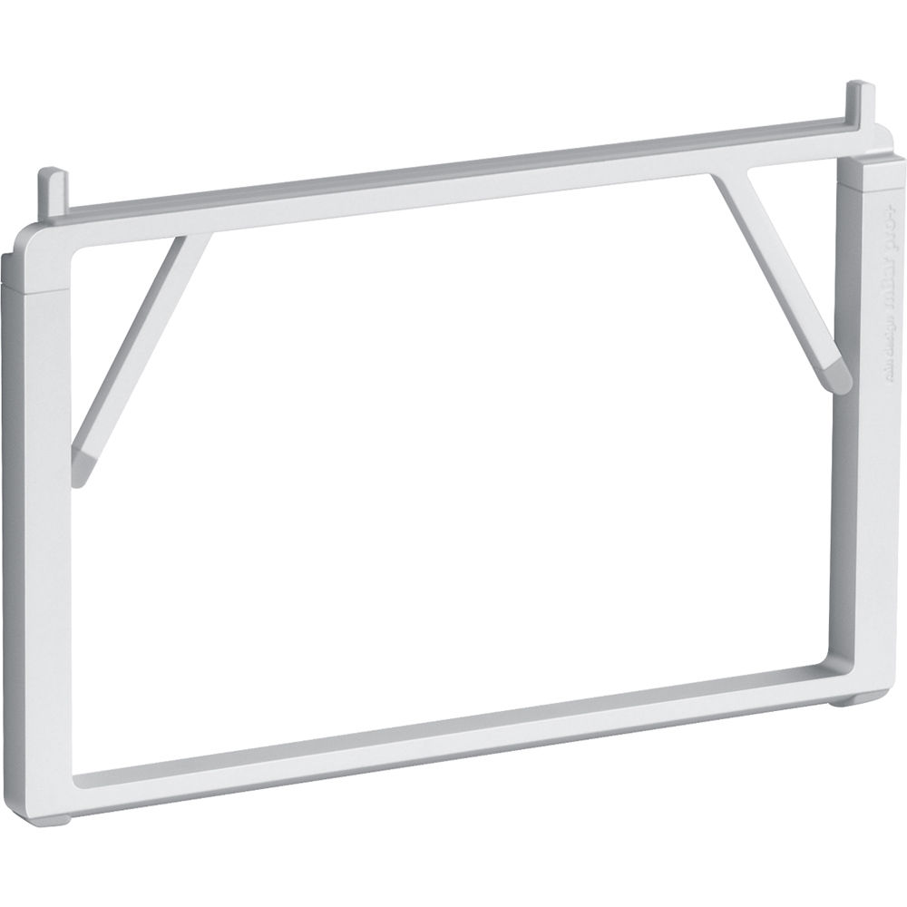 Silver Rain Design mBar Pro+ foldable laptop stand raising a laptop screen 5.5 inches — view 2