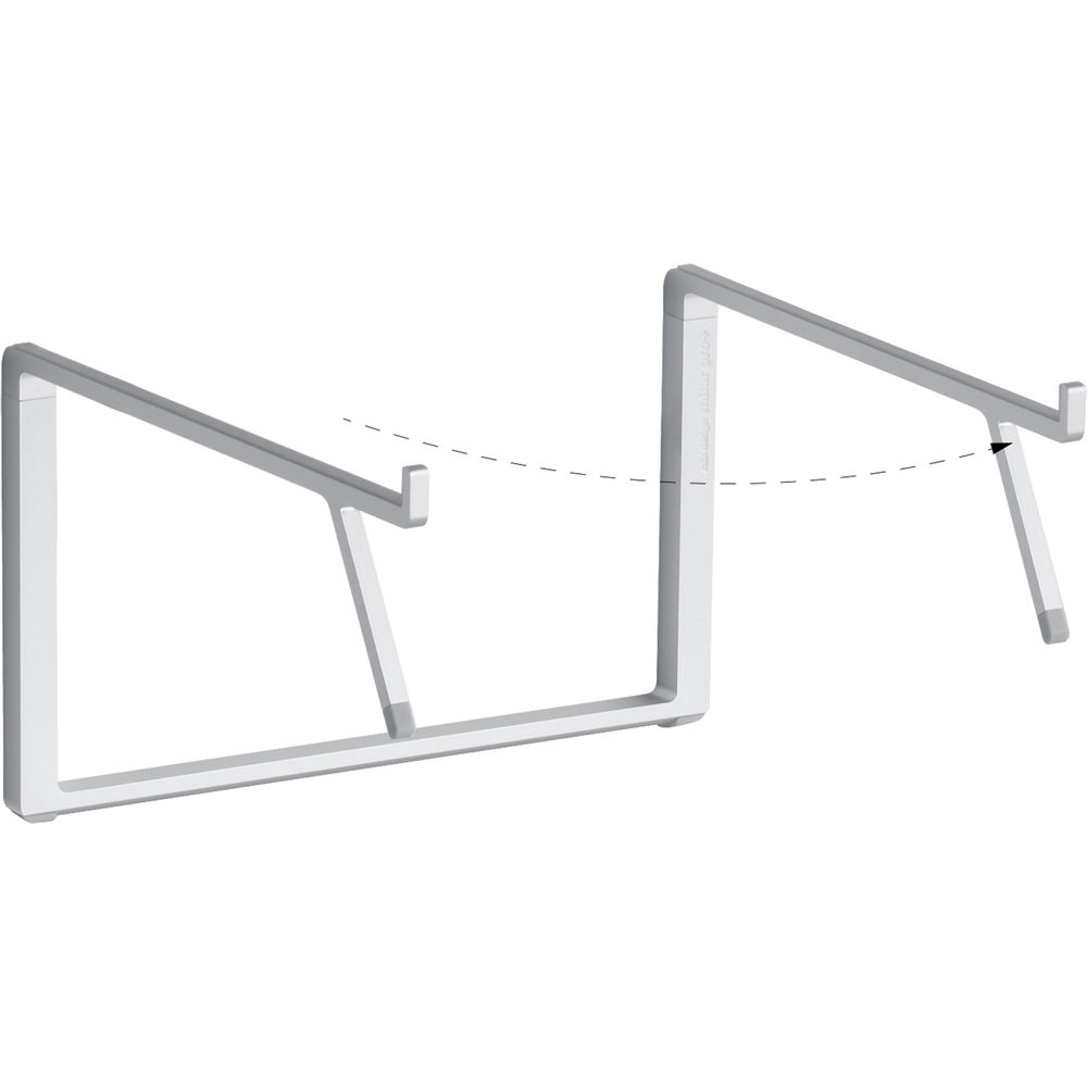 Silver Rain Design mBar Pro+ foldable laptop stand raising a laptop screen 5.5 inches — view 3