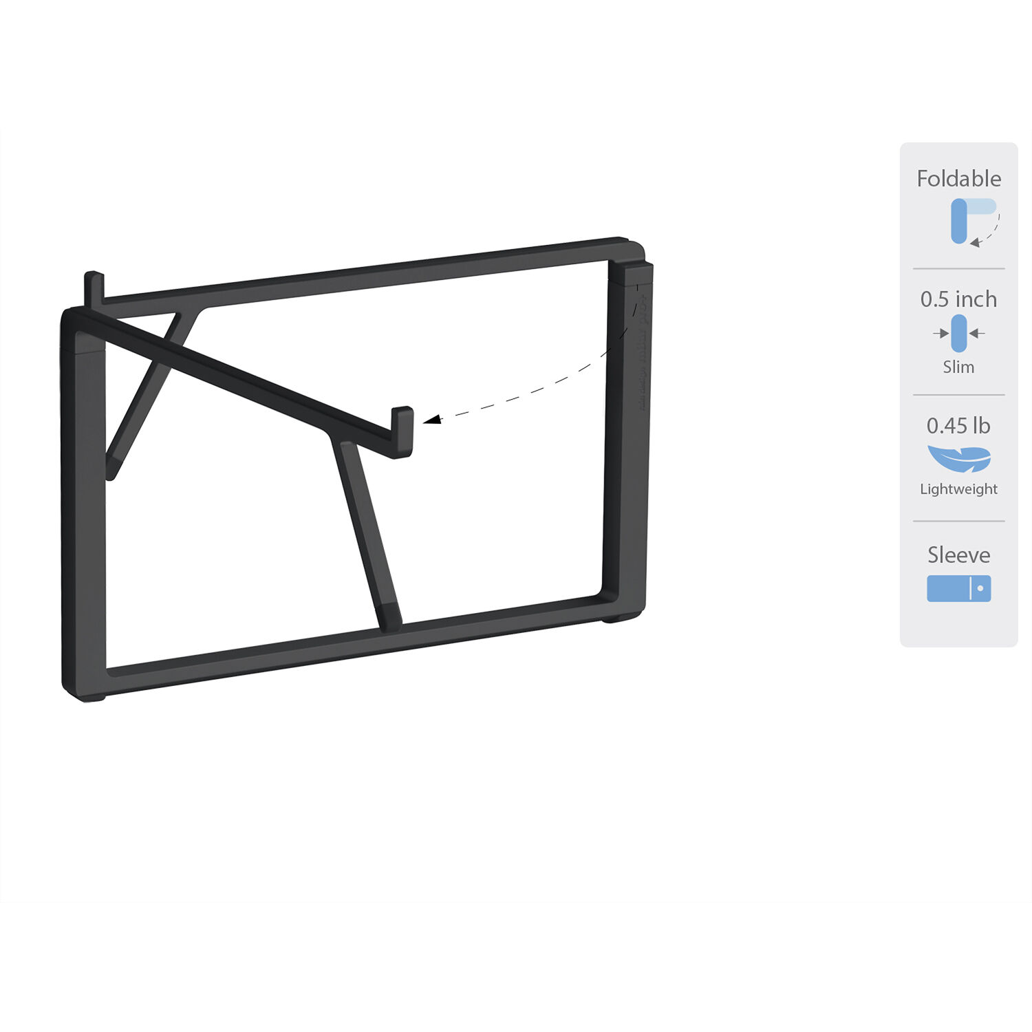 Black Rain Design mBar Pro+ Plus foldable laptop stand for ergonomic desk setups — view 5