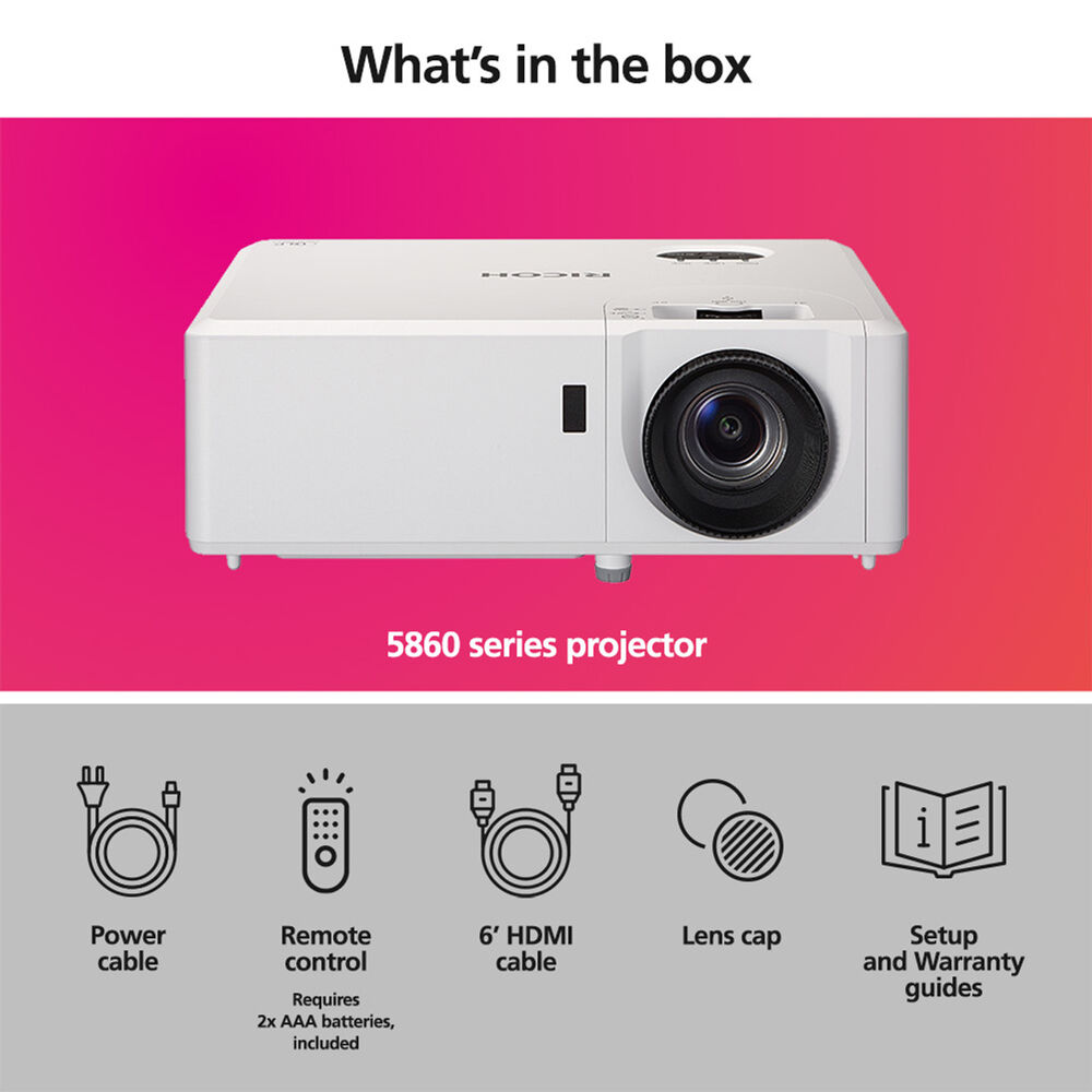 Ricoh PJ WXL5860 laser projector for installed conference room use — view 8