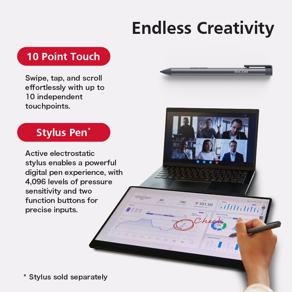 Ricoh 150BW portable monitor for mobile productivity and dual-screen work — view 12