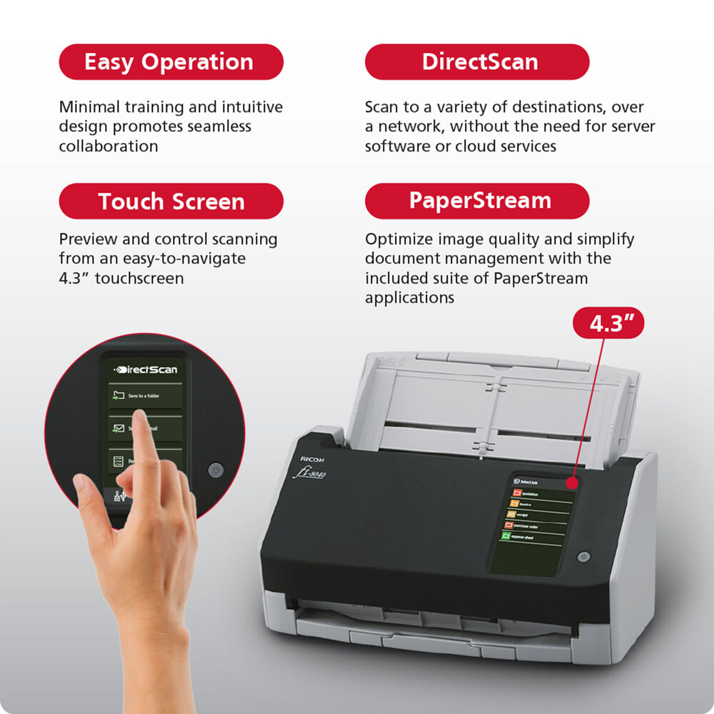Ricoh fi-8040 Premium Bundle desktop sheetfed scanner for workgroup document capture — view 6