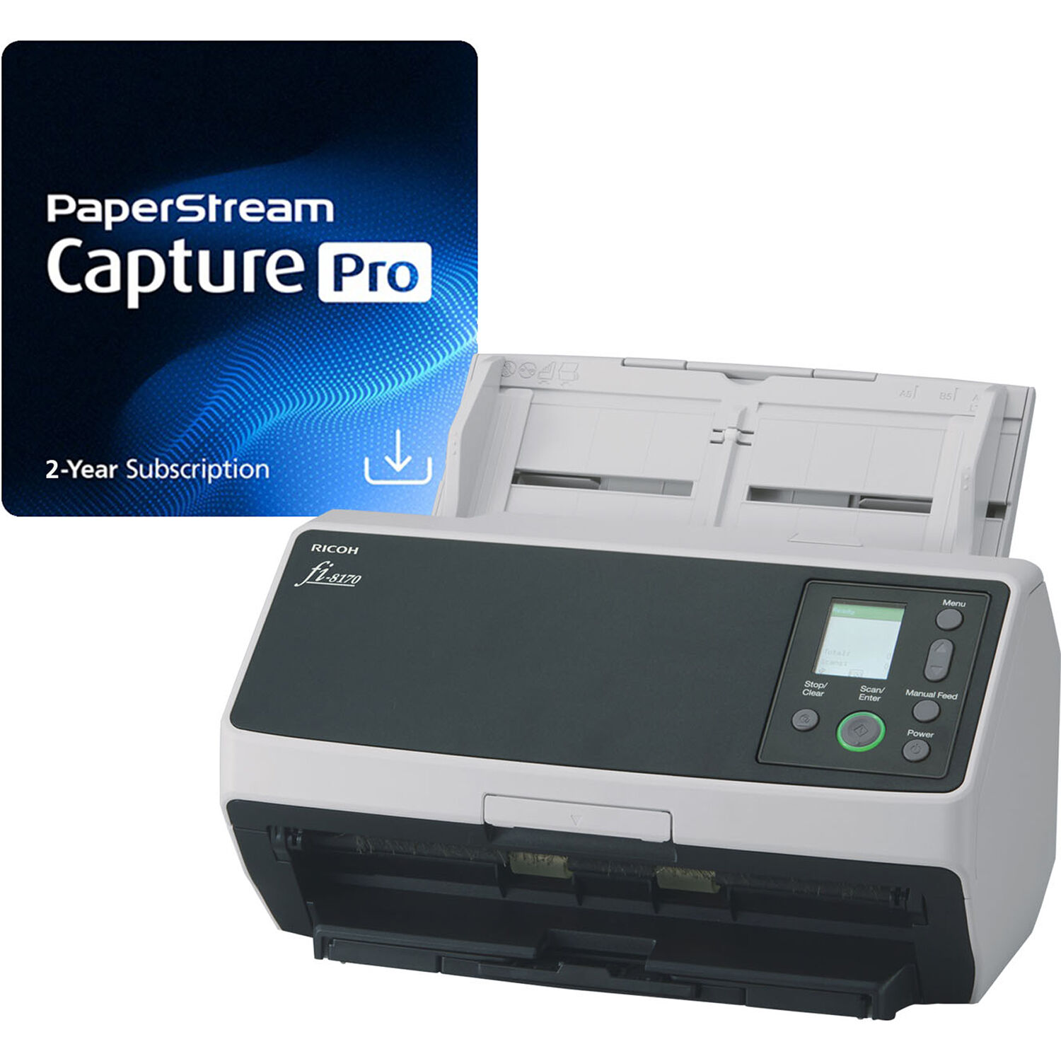 Ricoh fi-8170 Deluxe Bundle with PaperStream Capture Pro 5 document scanner package — view 5