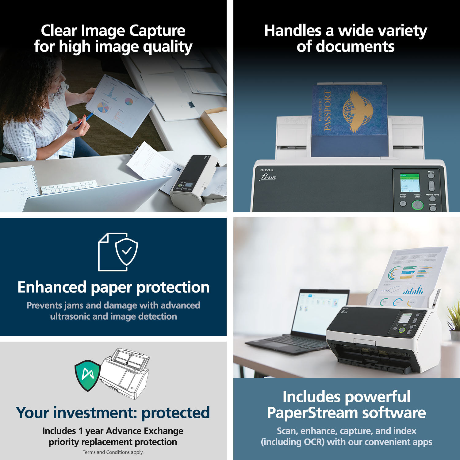 Ricoh fi-8170 Deluxe Bundle with PaperStream Capture Pro 5 document scanner package — view 7