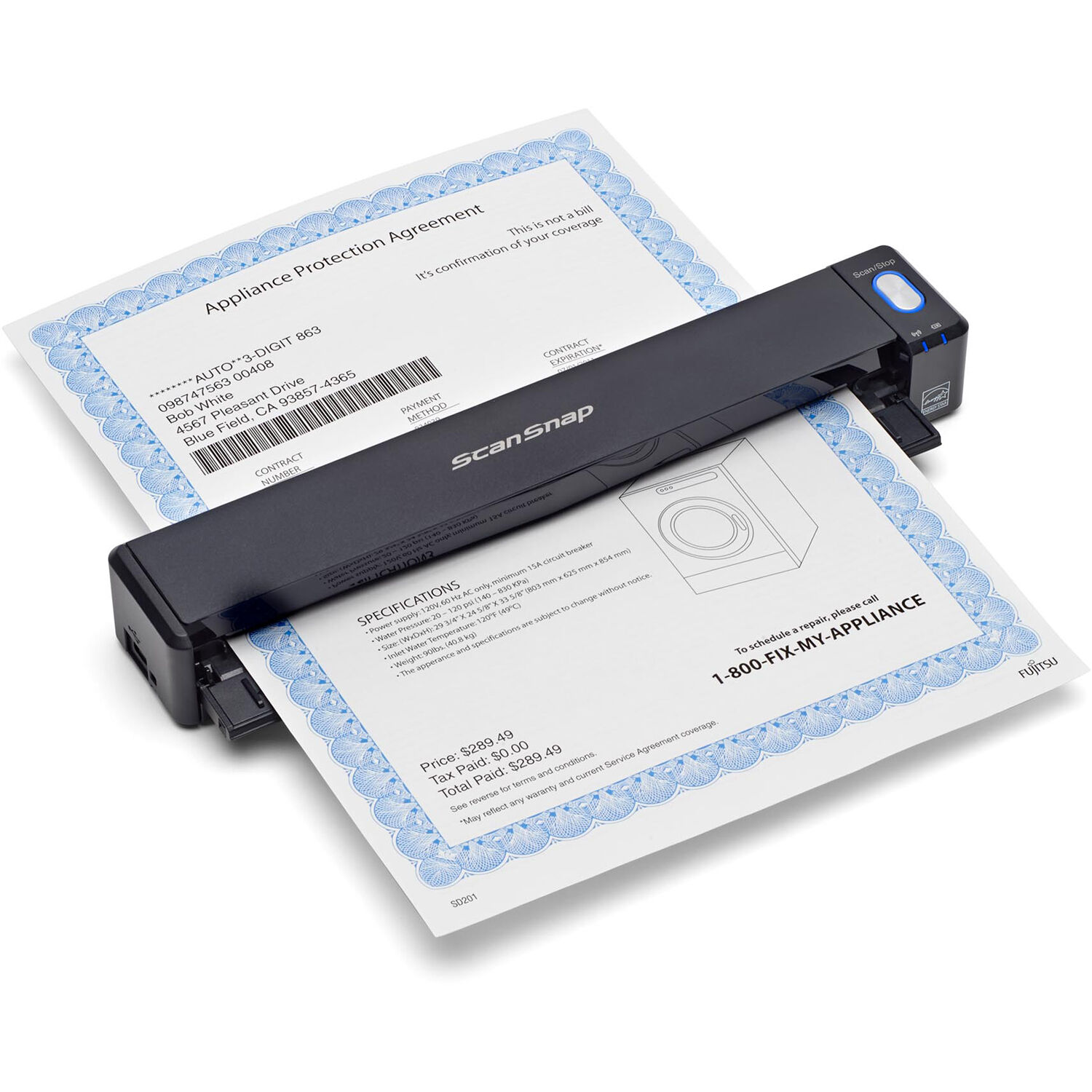Ricoh ScanSnap iX100 wireless mobile scanner for portable document capture — view 4