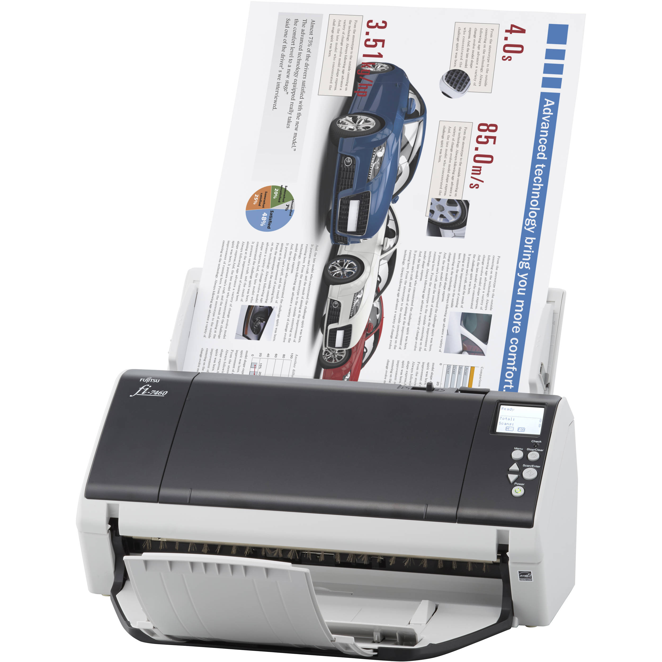 Ricoh fi-7460 departmental scanner with 100-sheet ADF and duplex scanning — view 3