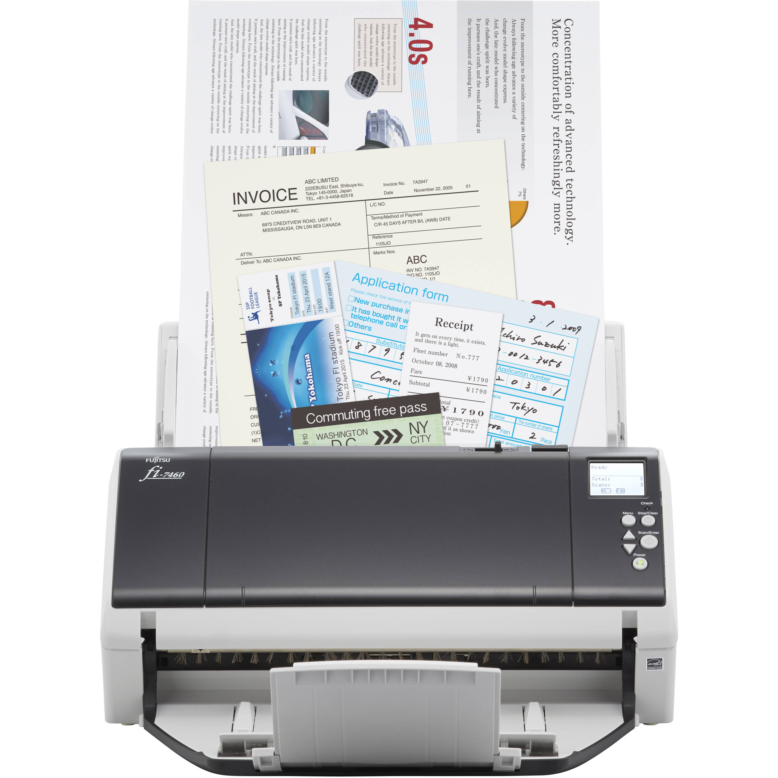 Ricoh fi-7460 departmental scanner with 100-sheet ADF and duplex scanning — view 4