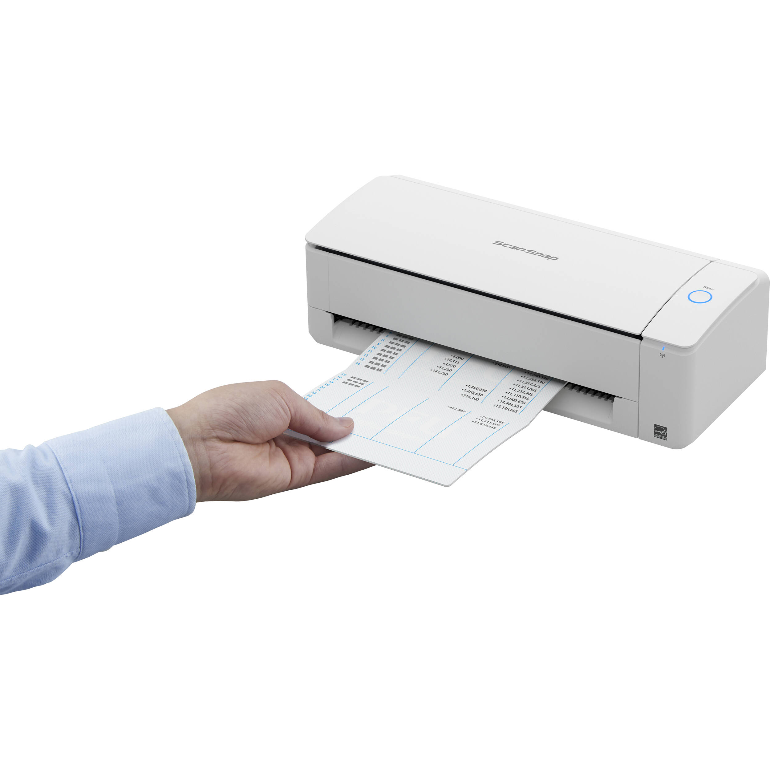 White RICOH ScanSnap iX1300 compact sheetfed document scanner with duplex scanning — view 6