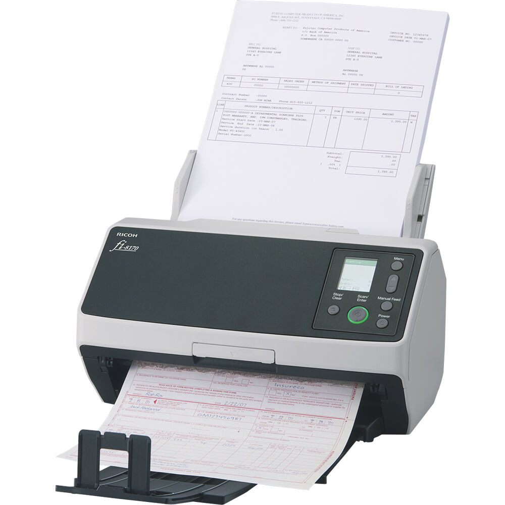 Ricoh fi-8170 color sheetfed image scanner for office document capture — view 3