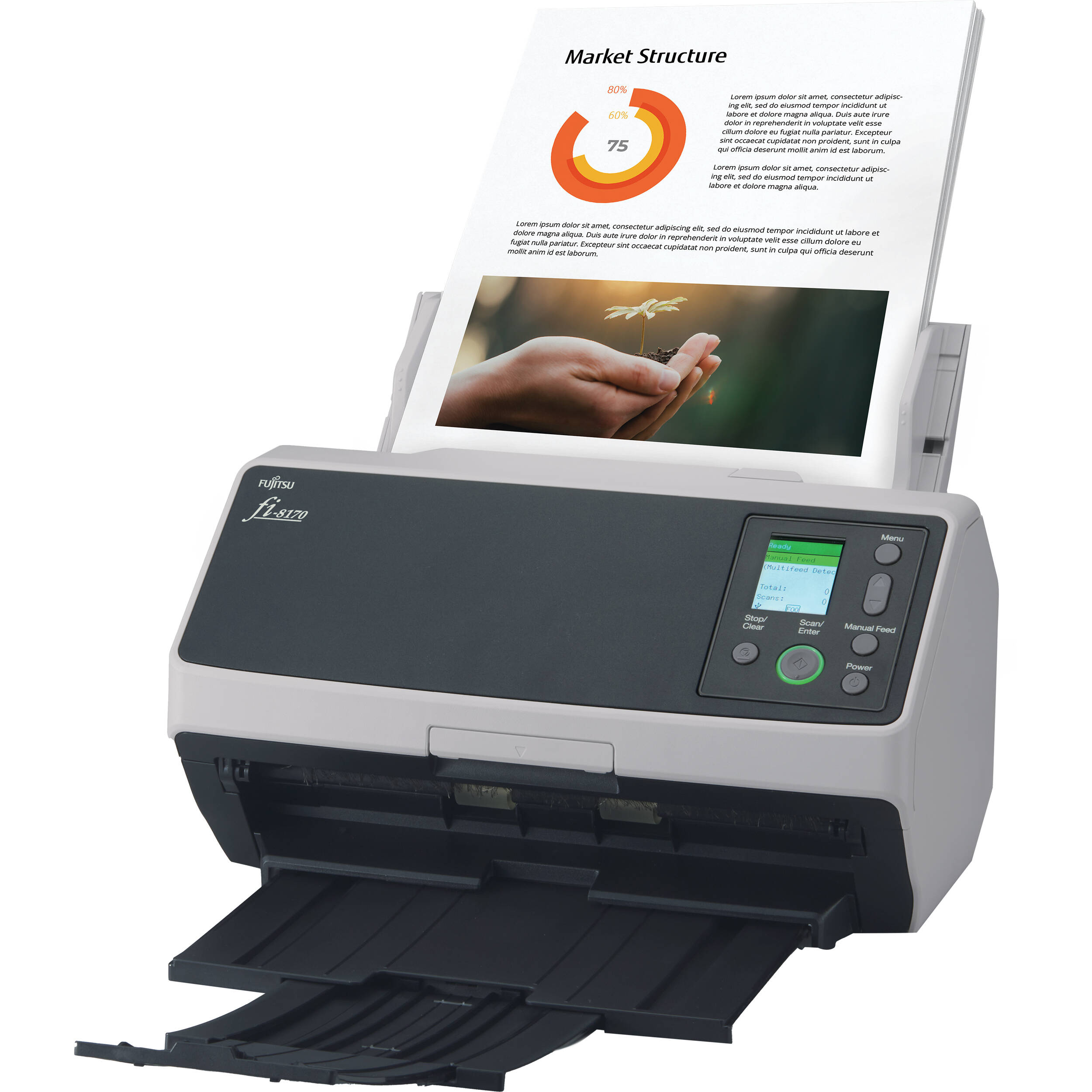 Ricoh fi-8170 color sheetfed scanner with 100-sheet ADF and 70 ppm speed — view 4