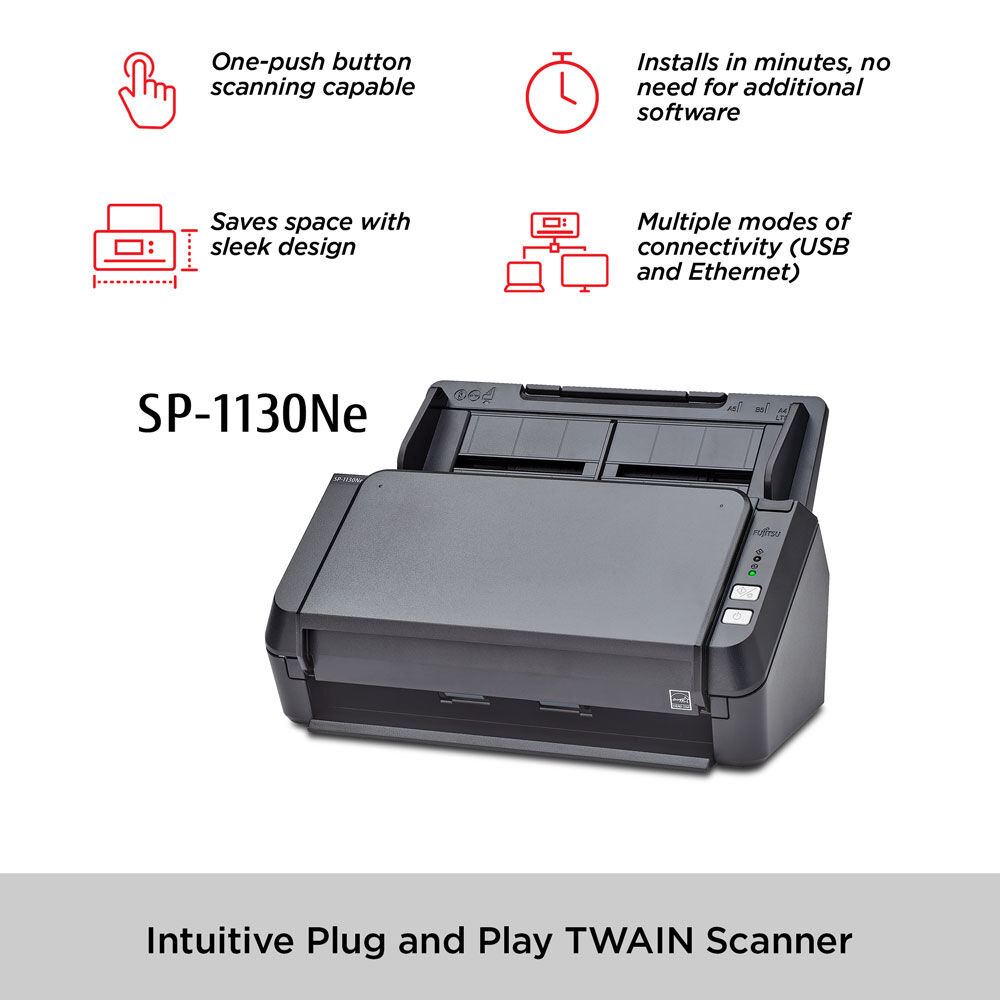 RICOH SP-1130NE sheetfed document scanner with 50-sheet ADF for duplex office scanning — view 6