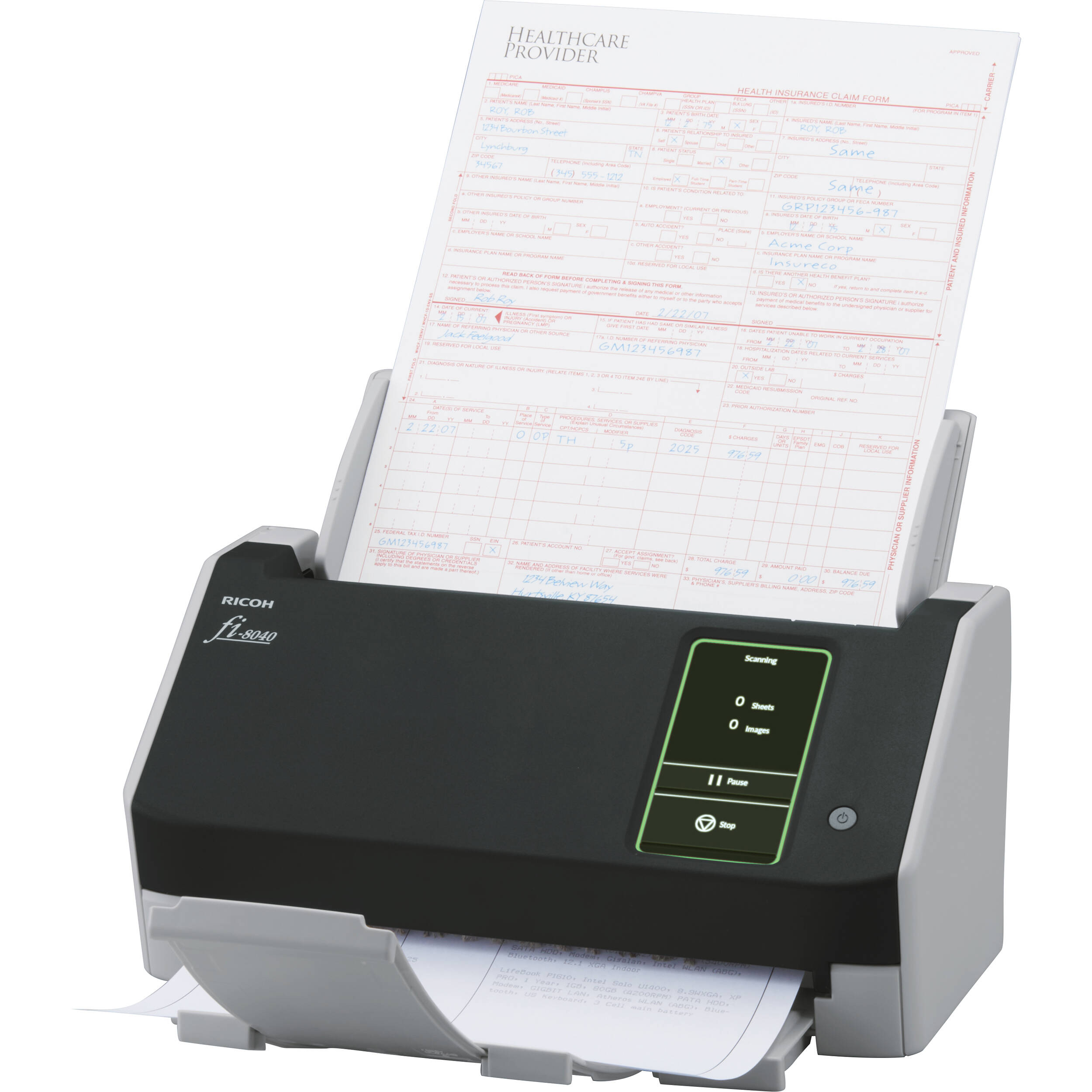 RICOH fi-8040 compact office document scanner for front desk and shared workspace use — view 2