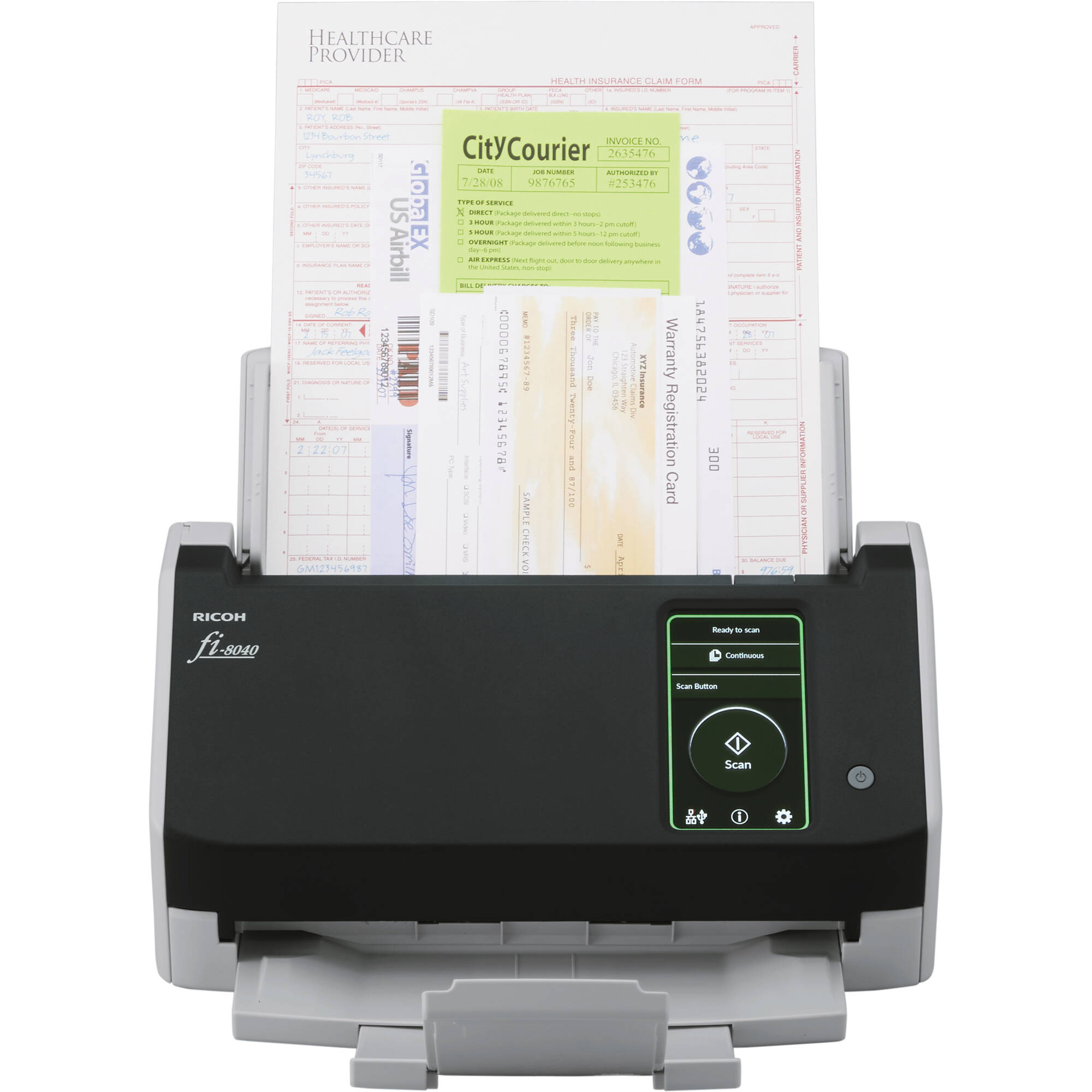RICOH fi-8040 compact office document scanner for front desk and shared workspace use — view 3