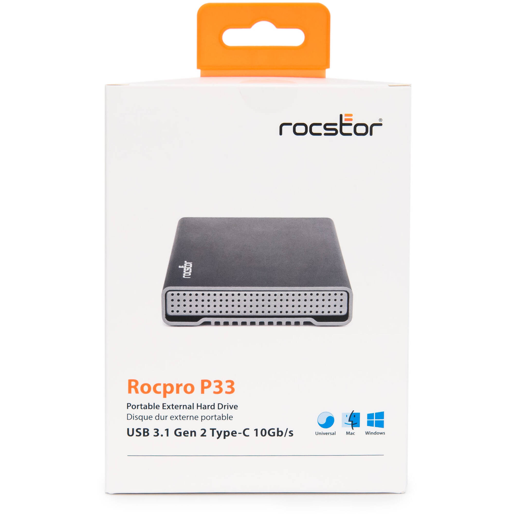 Rocstor Rocpro P33 8TB portable SSD with USB-C and USB Type-A cables — view 9