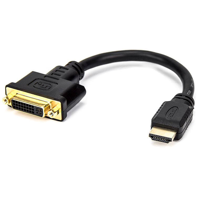 PREMIUM 8IN HDMI TO DVI-D VIDEO ADAPTER F/M- HDMI FEMALE TO DVI MALE FOR COMPUTE — view 4