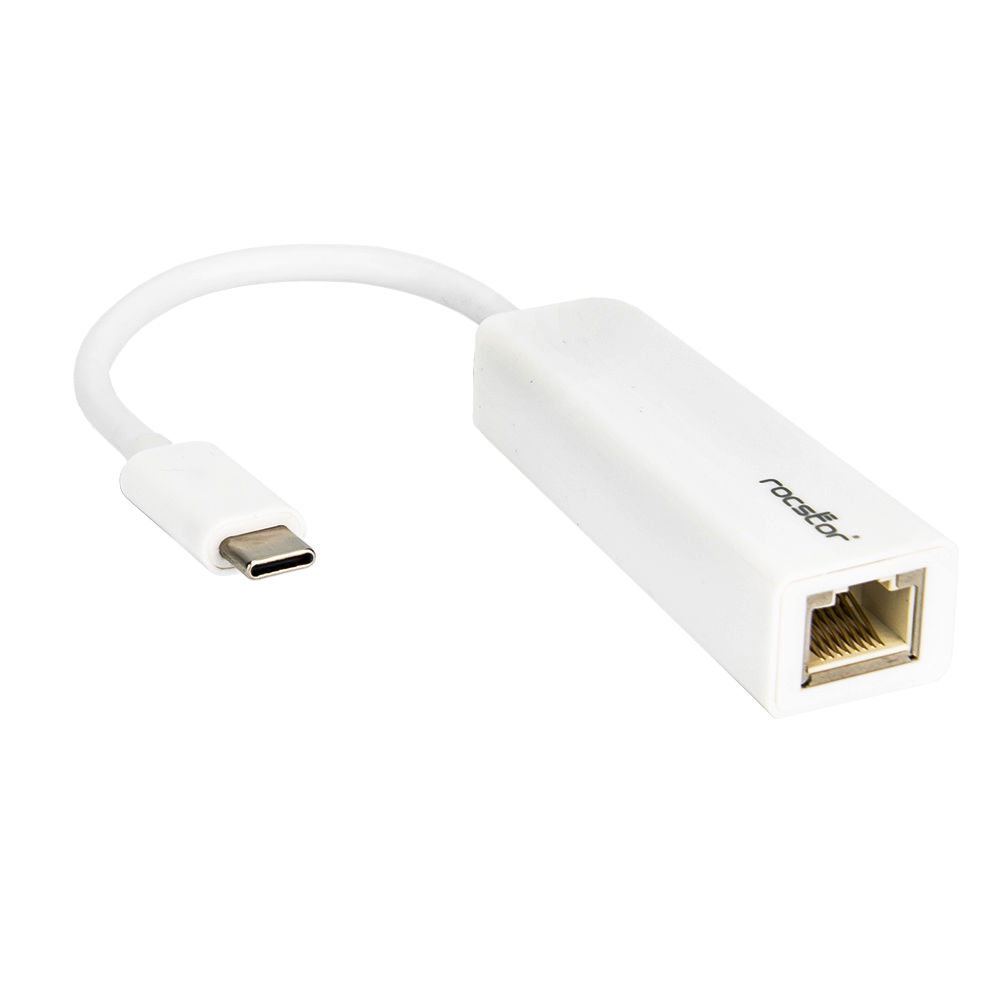 Rocstor USB-C to Gigabit Ethernet adapter with USB Type-C connector and RJ-45 port — view 2
