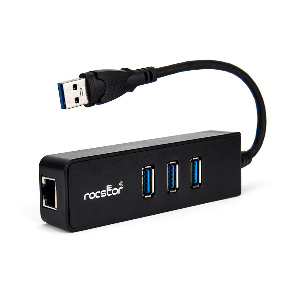 PREMIUM 3 PORT PORTABLE USB 3.0 HUB WITH GIGABIT ETHERNET 10/100/1000 - BUILT-IN — view 4