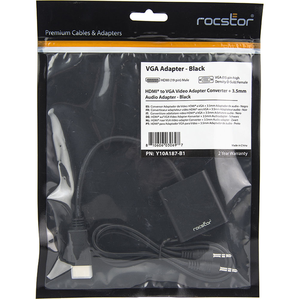 PREMIUM HDMI TO VGA & 3.5MM AUDIO ADAPTER HDMI-M/VGA - 1X HDMI TYPE A MALE DIGIT — view 8