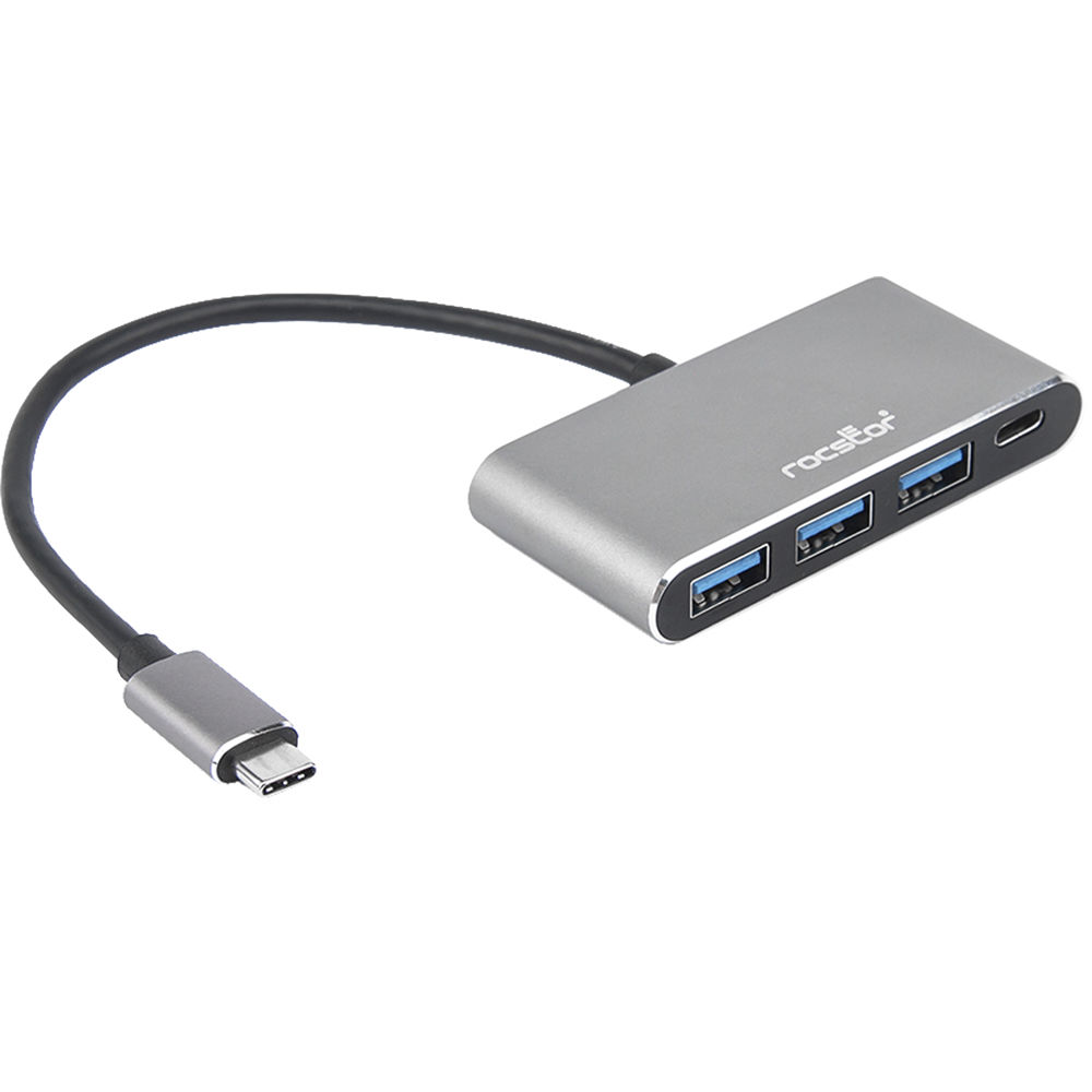PREMIUM SLIM 4-PORT HUB USB-C TO 3X USB-A 1X USB-C PORTABLE ADAPTER - 5GBPS - BU — view 2