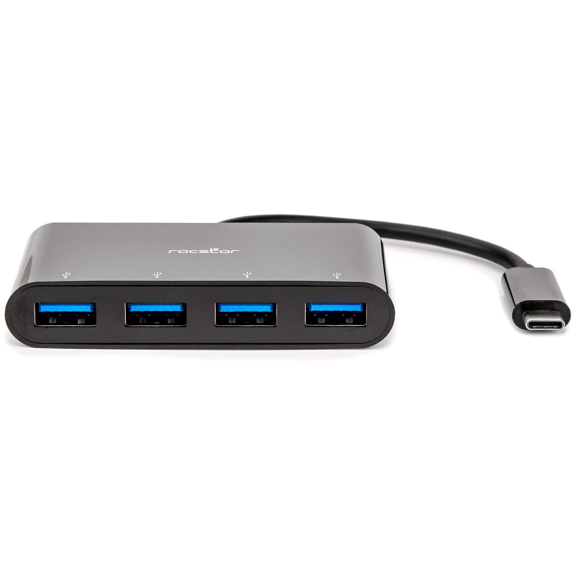 ROCSTOR PREMIUM SLIM PORTABLE 4 PORT HUB - USB-C TO 4X USB-A SLIM HUB - USB 3.0 — view 2