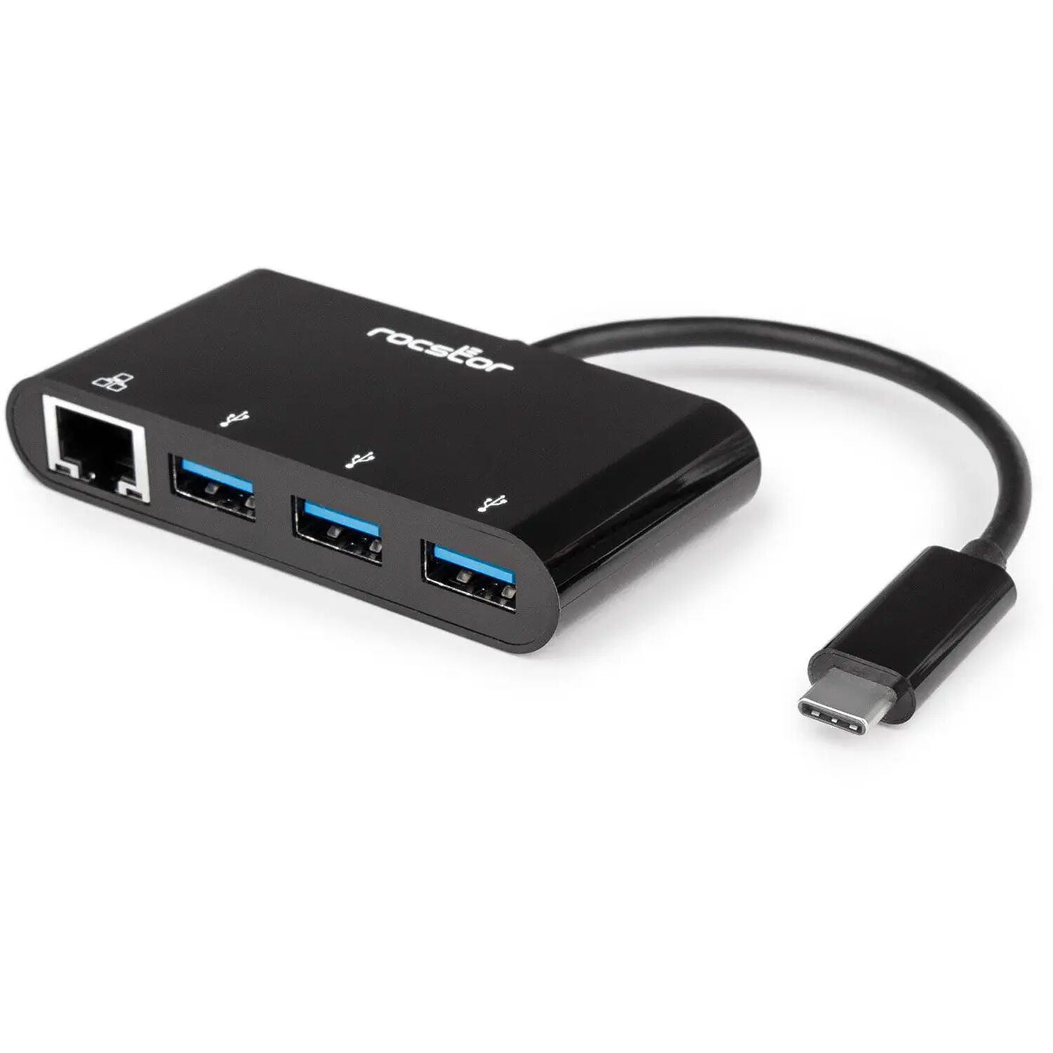 PREMIUM 3 PORT USB-C HUB WITH GIGABIT ETHERNET USB C TO 3X USB-A USB 3.0 HUB WIT — view 3