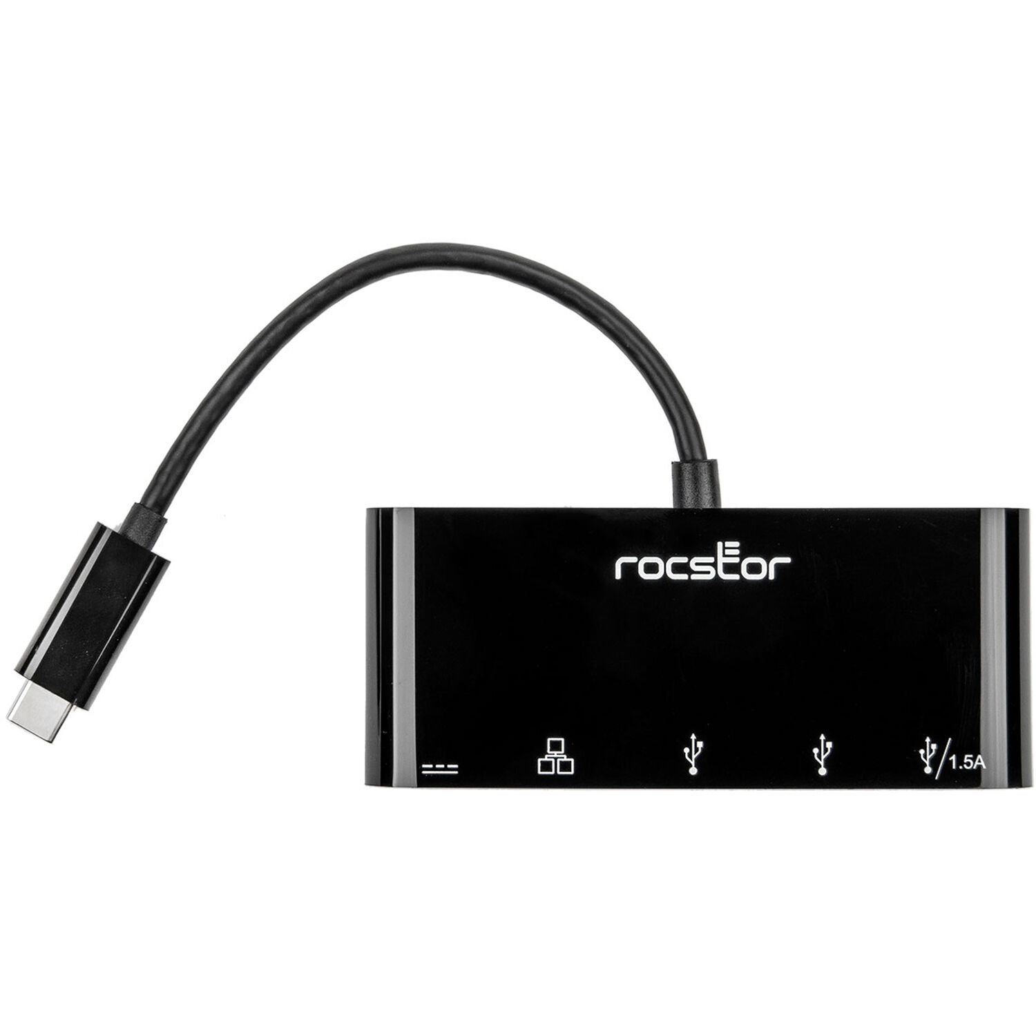 ROCSTOR PREMIUM USB-C TO ETHERNET ADAPTER WITH 3-PORT USB 3.0 HUB AND POWER DELI — view 4