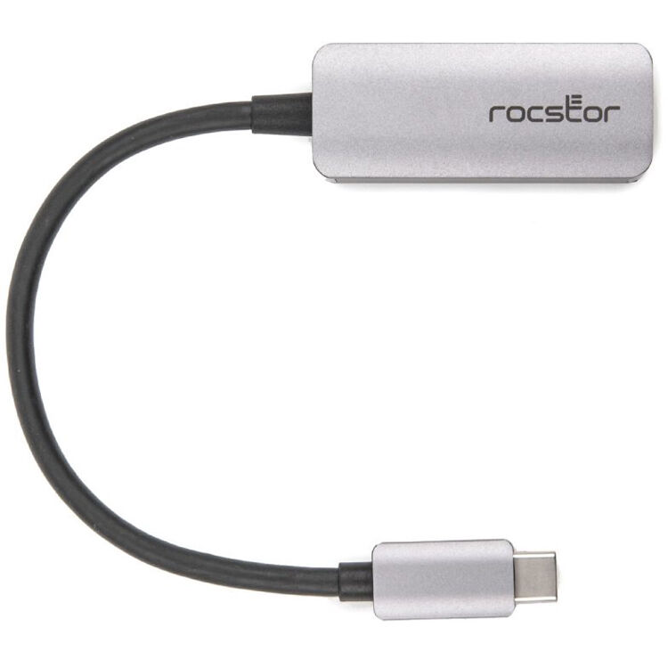 Rocstor premium USB-C to Gigabit Ethernet adapter in black — view 4