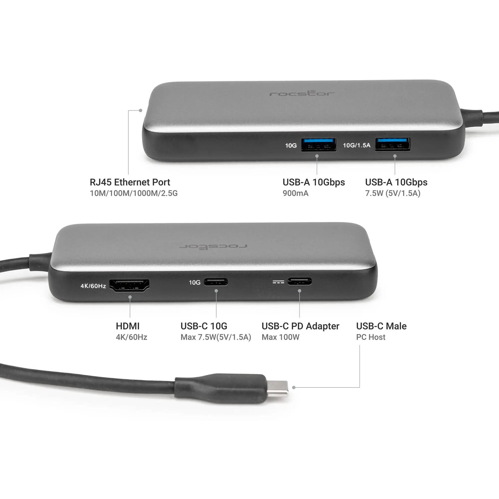 PREMIUM USB-C 6-IN-1 MULTIPORT ADAPTER - USB C TO HDMI 4K@60HZ, 1X USB-C 3.1 10G — view 5