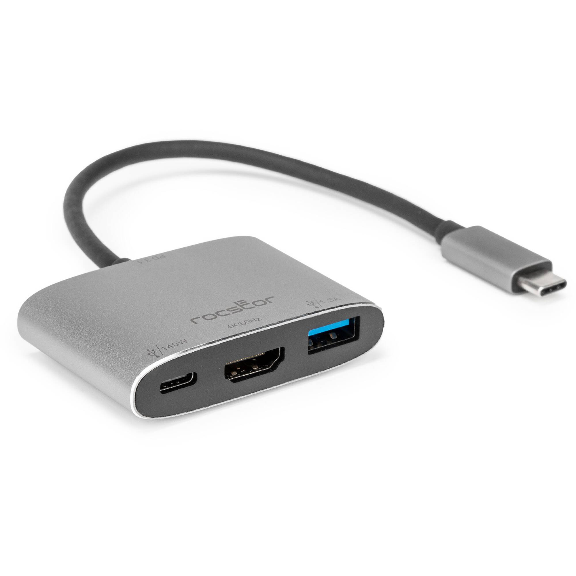 Premium USB-C 3-in-1 Multiport Adapter with Dp 1.4 Alt Mode - Type-C to Hdmi 4k@