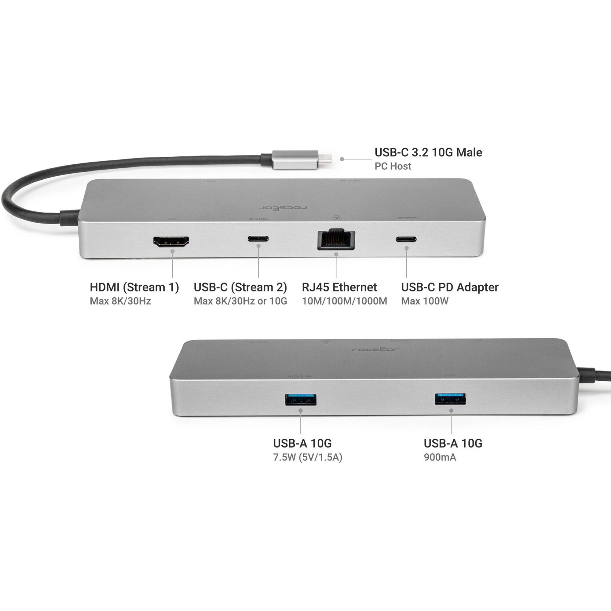 PREMIUM USB-C 6-IN-1 DUAL DISPLAY MULTIPORT - USB C TO HDMI 8K@30HZ, USB-C 3.2 1 — view 7
