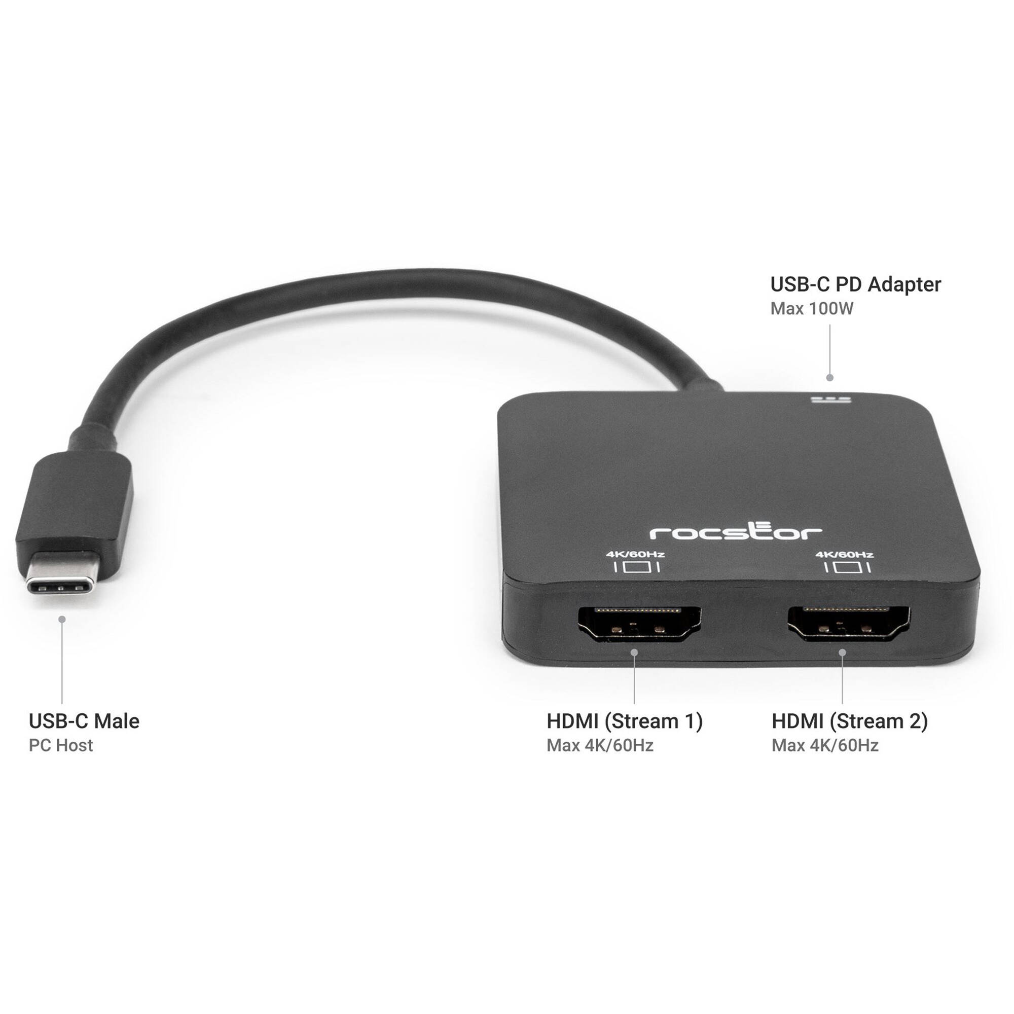 PREMIUM USB-C TO DUAL HDMI 4K@60HZ ADAPTER WITH DP 1.4 ALT MODE AND POWER DELIVE — view 6