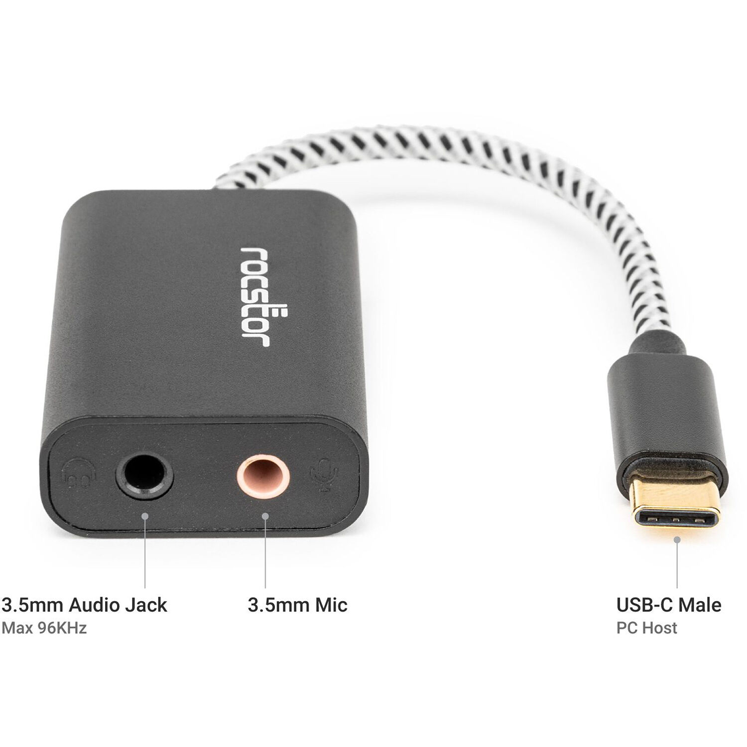 PREMIUM USB-C TO 3.5MM STEREO SPEAKER / HEADPHONE AND MICROPHONE AUDIO ADAPTER - — view 5