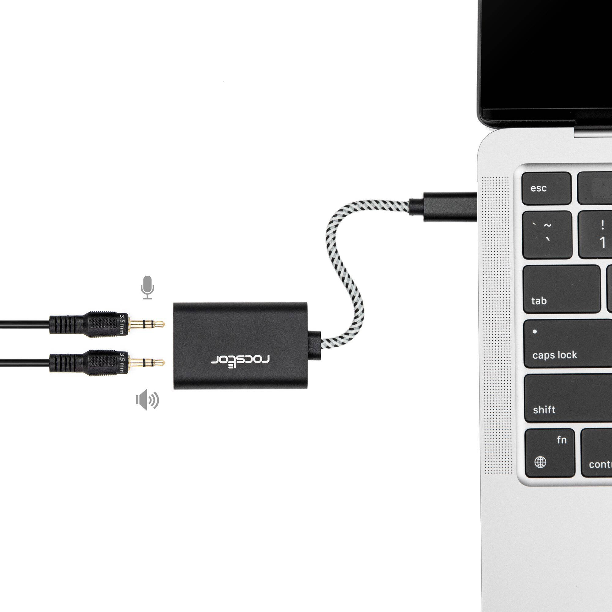 PREMIUM USB-C TO 3.5MM STEREO SPEAKER / HEADPHONE AND MICROPHONE AUDIO ADAPTER - — view 6