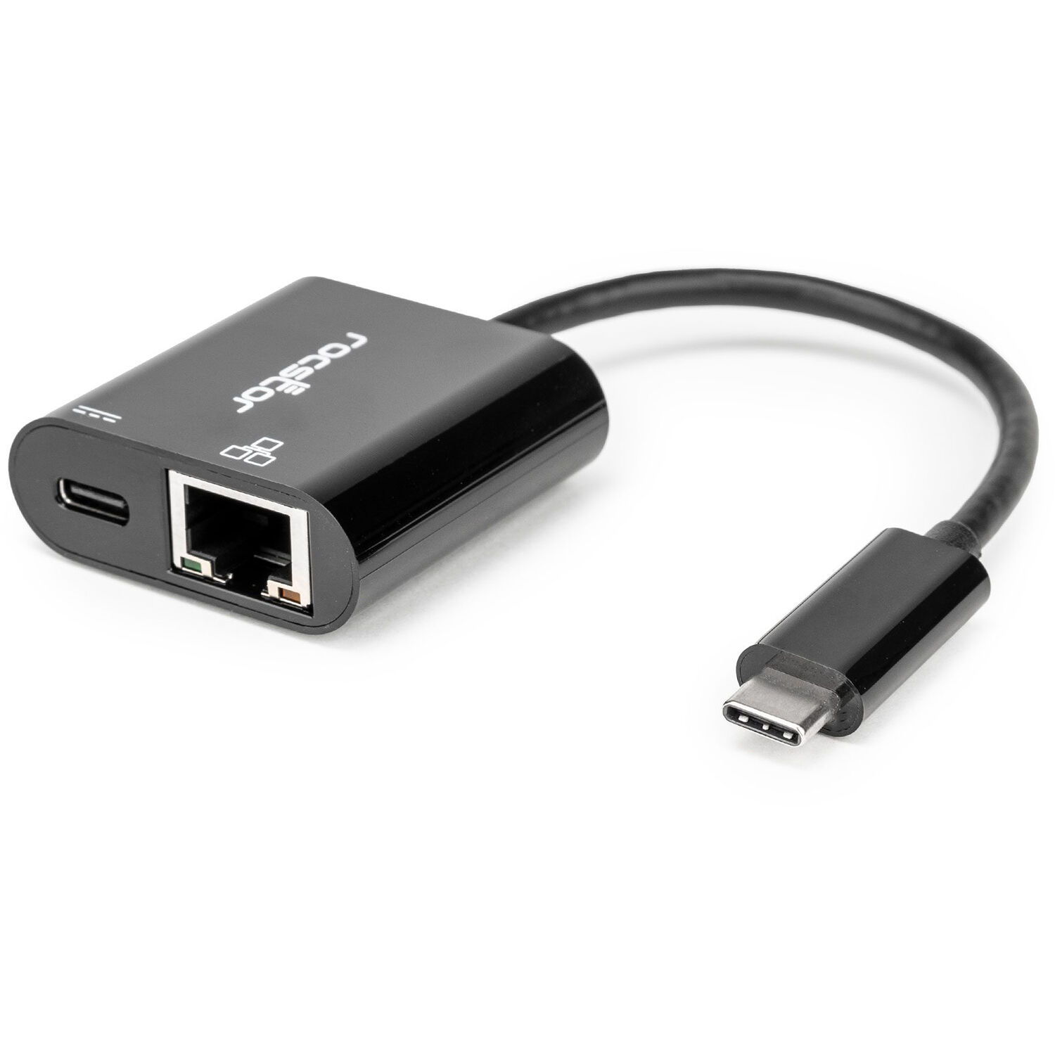 Rocstor USB-C to Gigabit Ethernet adapter with 100W USB-C Power Delivery passthrough — view 3