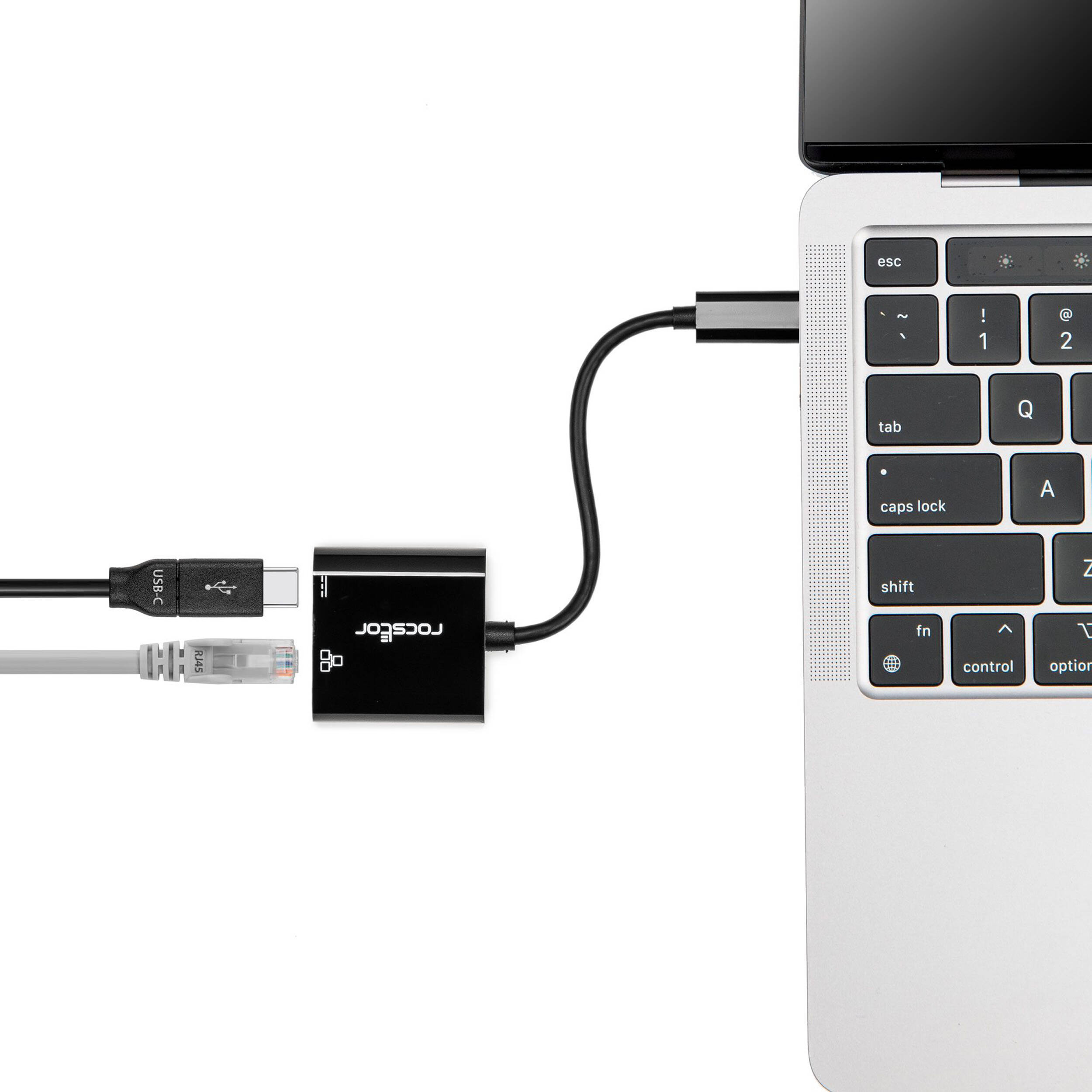 Rocstor USB-C to Gigabit Ethernet adapter with 100W USB-C Power Delivery passthrough — view 4