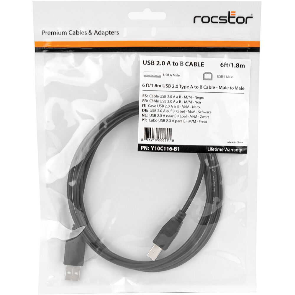 Rocstor 6 ft USB 2.0 Type-A cable for legacy peripheral connections — view 4
