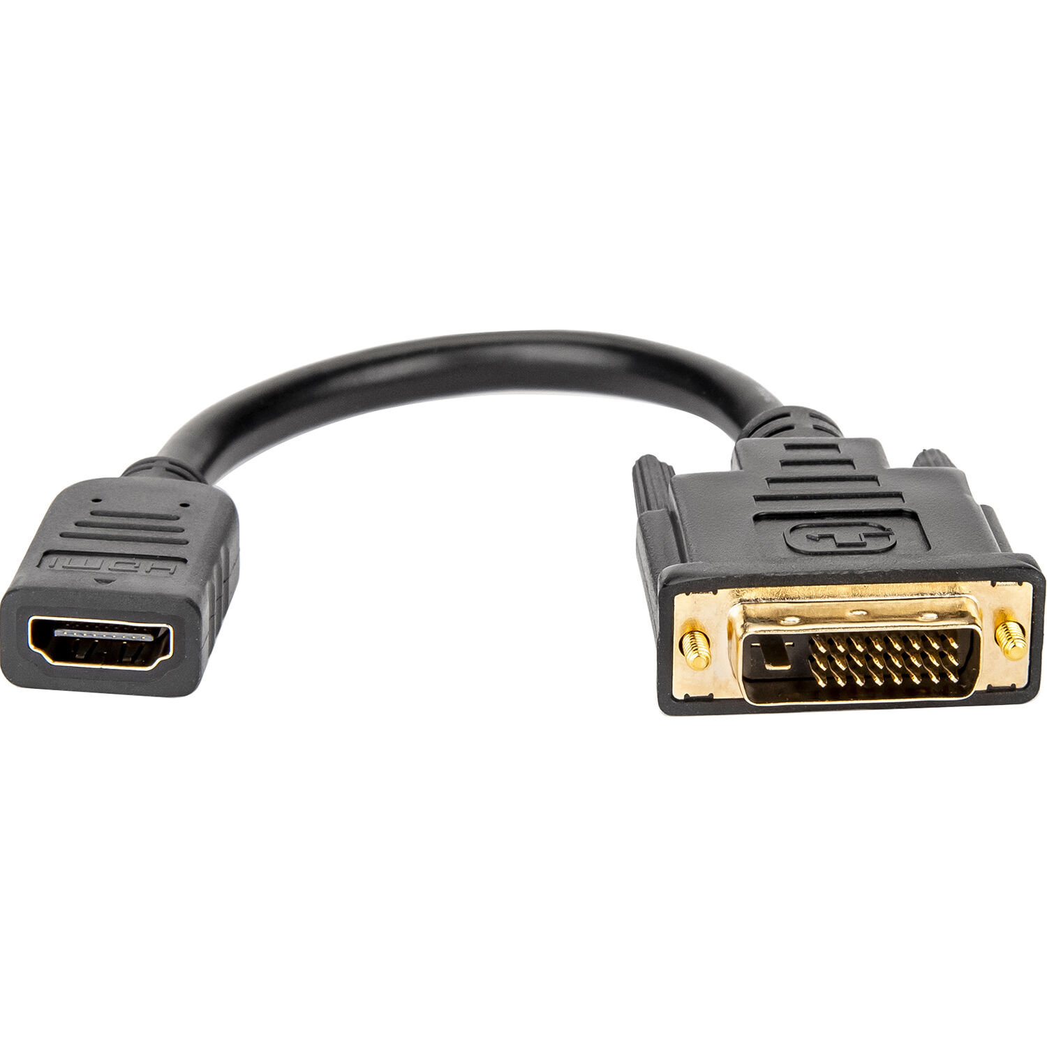 PREMIUM HDMI TO DVI-D VIDEO CABLE ADAPTER - 8IN - HDMI FEMALE TO DVI MALE - DVI/ — view 2