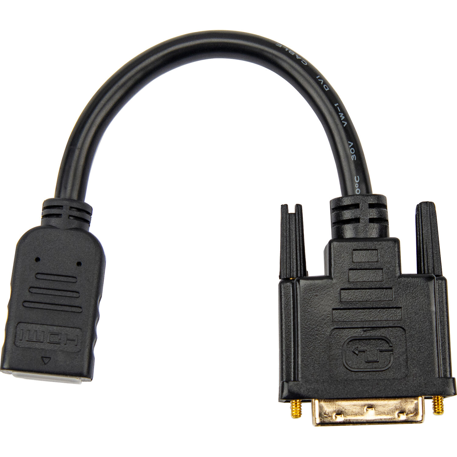 PREMIUM HDMI TO DVI-D VIDEO CABLE ADAPTER - 8IN - HDMI FEMALE TO DVI MALE - DVI/ — view 4