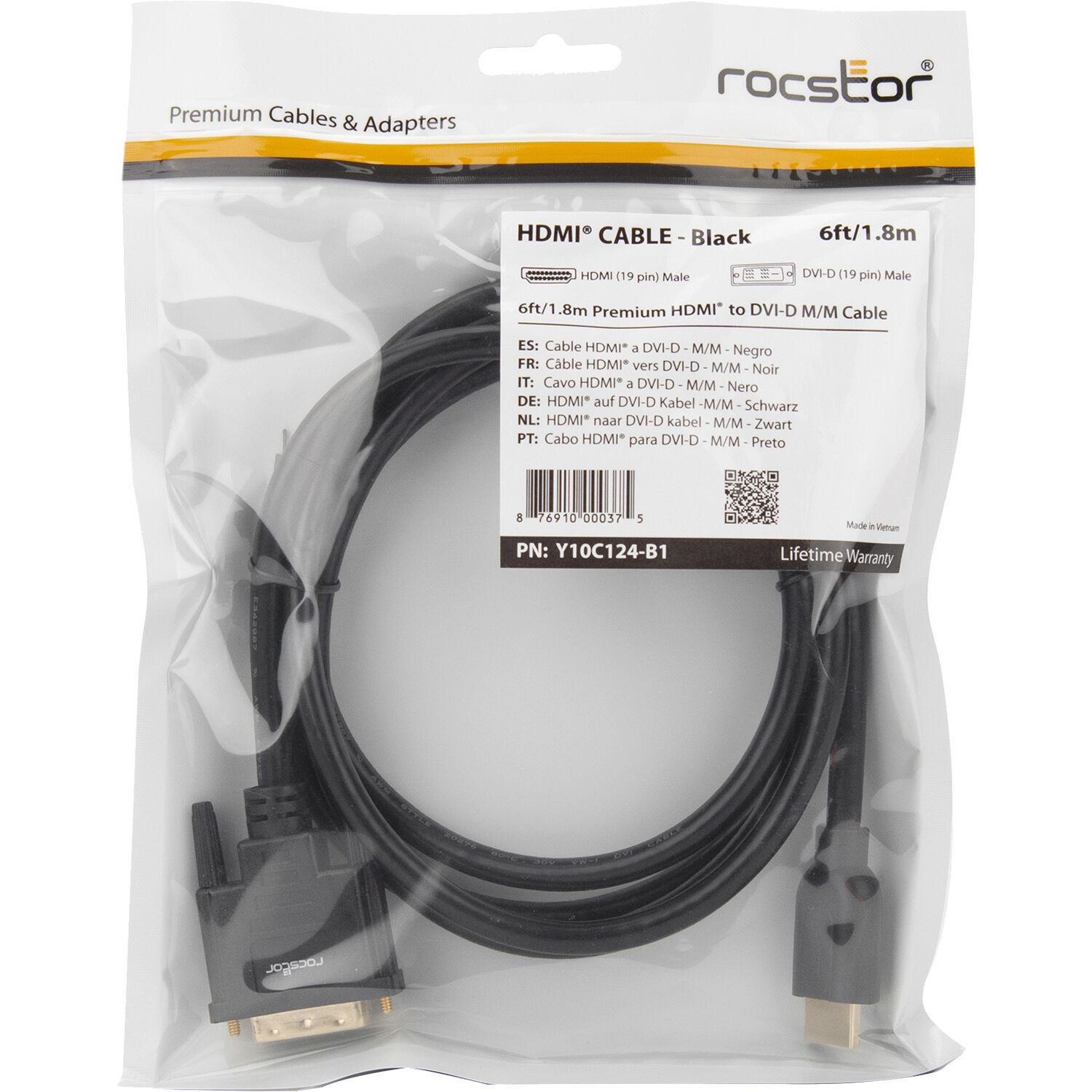 PREMIUM HDMI TO DVI-D CABLE - M/M - 6 FT / 6FT - 1 X DVI-D MALE DIGITAL VIDEO 1 — view 5