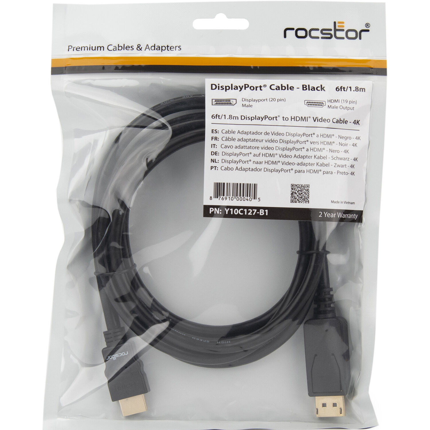 PREMIUM DISPLAYPORT TO HDMI CONVERTER CABLE - 6 FT - 4K X 2K - DP/HDMI FOR MONIT — view 5