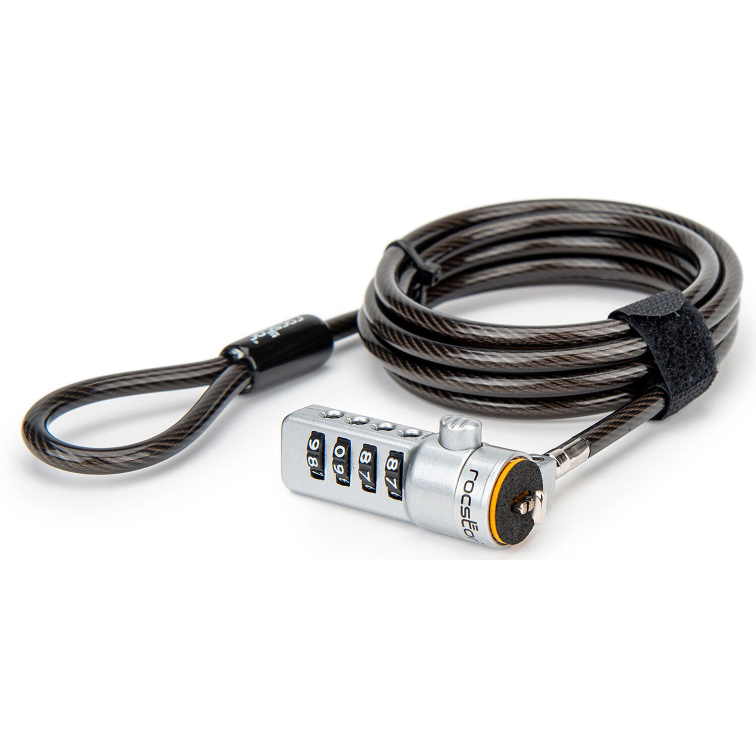 Rocbolt 4-digit combination cable lock with 6 ft cable for notebook security — view 2