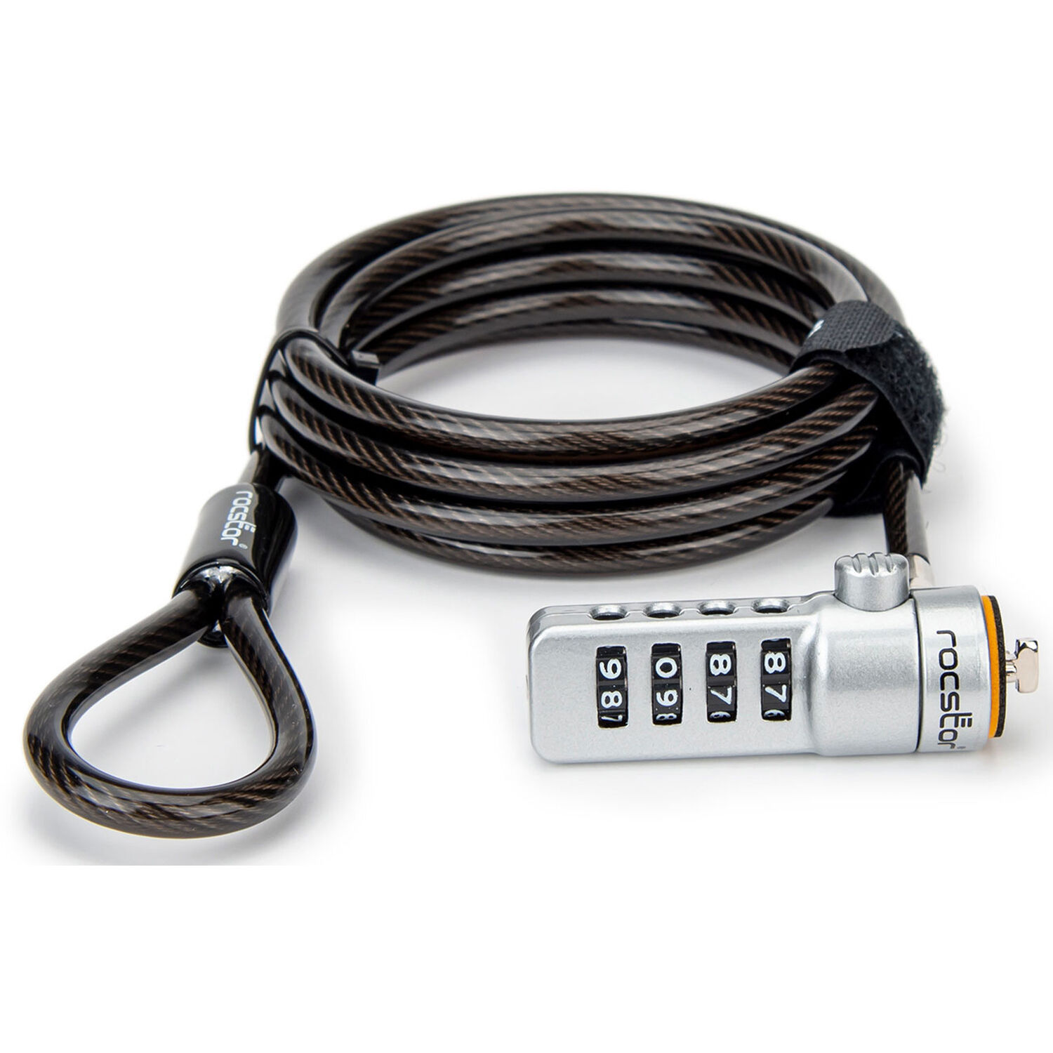 Rocbolt 4-digit combination cable lock with 6 ft cable for notebook security — view 3
