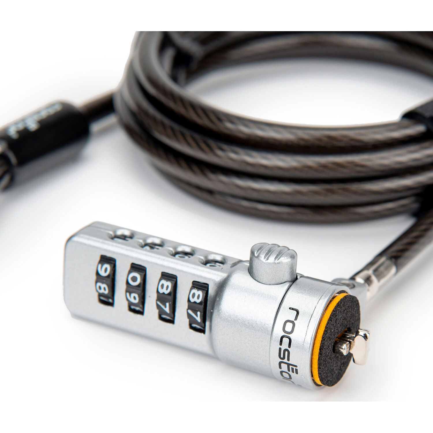 Rocbolt 4-digit combination cable lock with 6 ft cable for notebook security — view 4