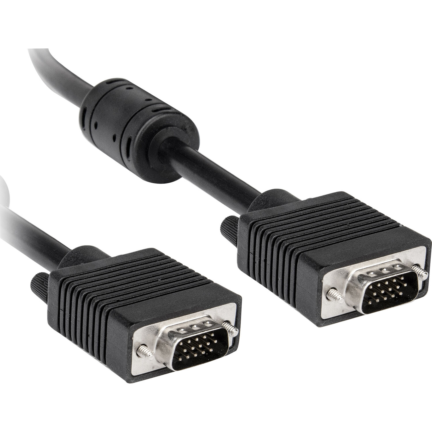 Rocstor 6 ft premium SVGA VGA monitor cable HD-15 male to male black — view 2