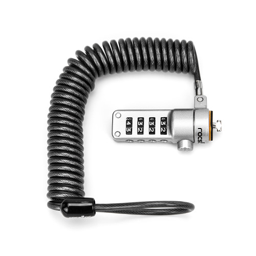 ROCBOLT portable security cable with combination lock and self-coiling steel cable for laptops and tablets — view 4
